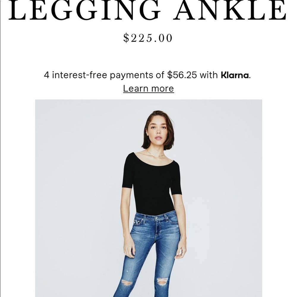AG legging ankle distressed mid wash skinny jeans
